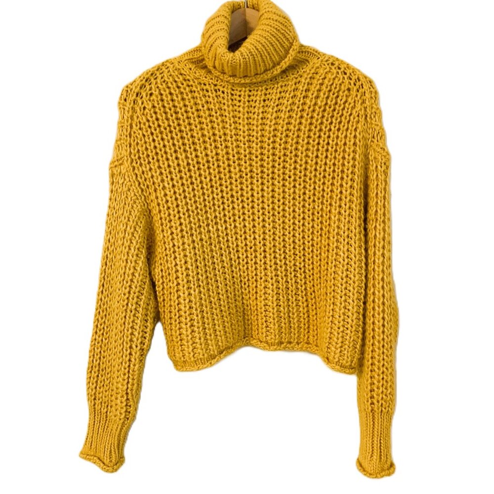 Tiger Mist Sweater, Cropped, Knit, Gold/Mustard Size XS/S